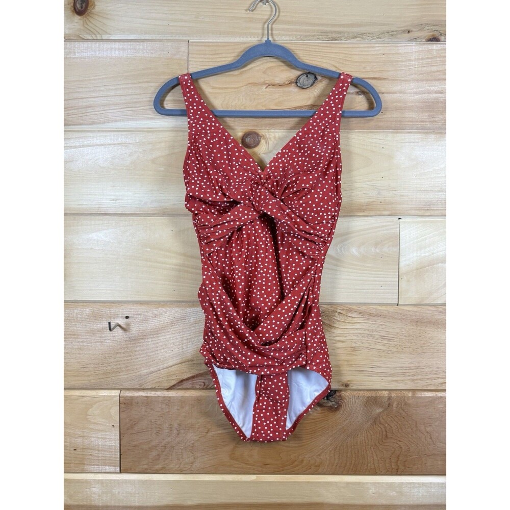 Smismivo red and white‎ polka dot swimsuit One Piece Women’s Small NWT